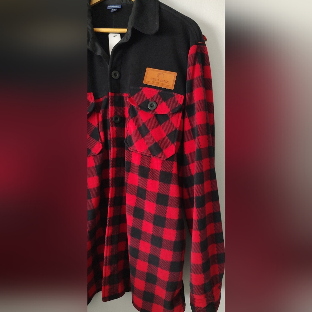 MWG Apparel Men's Shirts Jacket Fleece Warmth Plaid Red Black  XL By Canada New - Picture 7 of 8